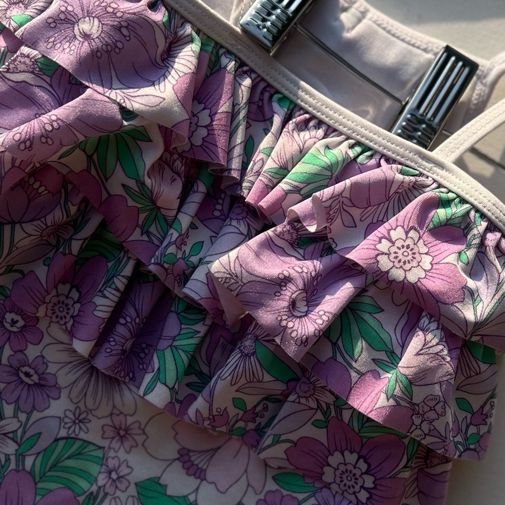 Janie And Jack Baby Floral Ruffle Swimsuit - Picture 9 of 9